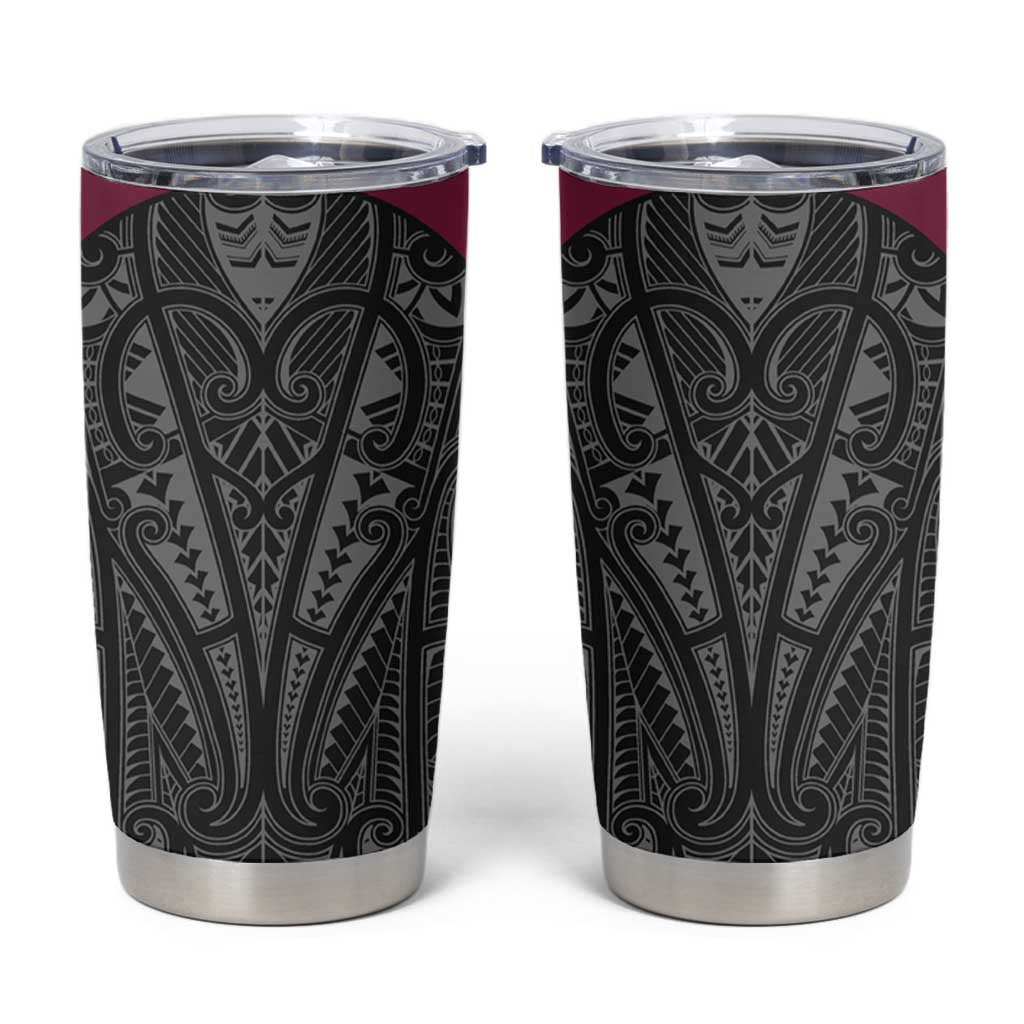 Queensland Maori Rugby Nga Hau e Wha Tumbler Cup Maroon Motif LT9 Maroon - Polynesian Pride