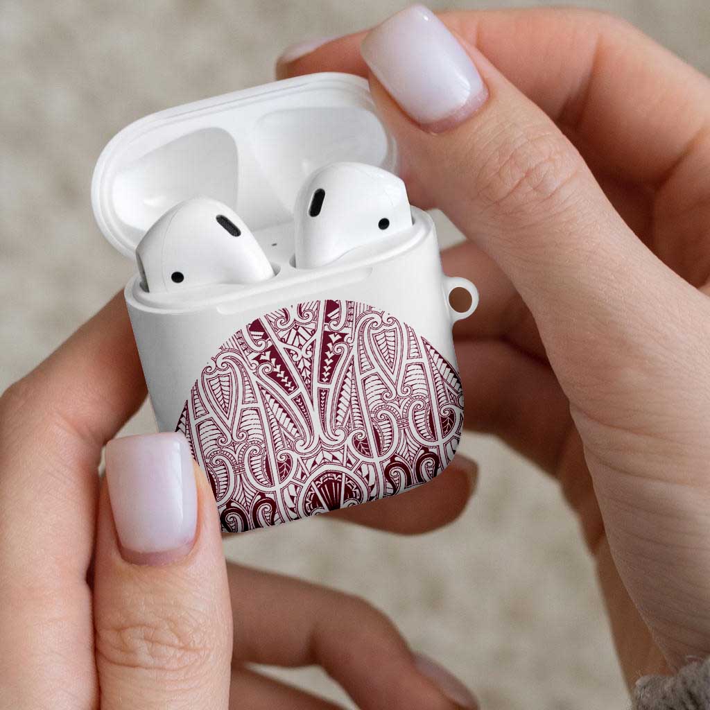 Queensland Maori Rugby Nga Hau e Wha AirPods Case White Motif - Polynesian Pride