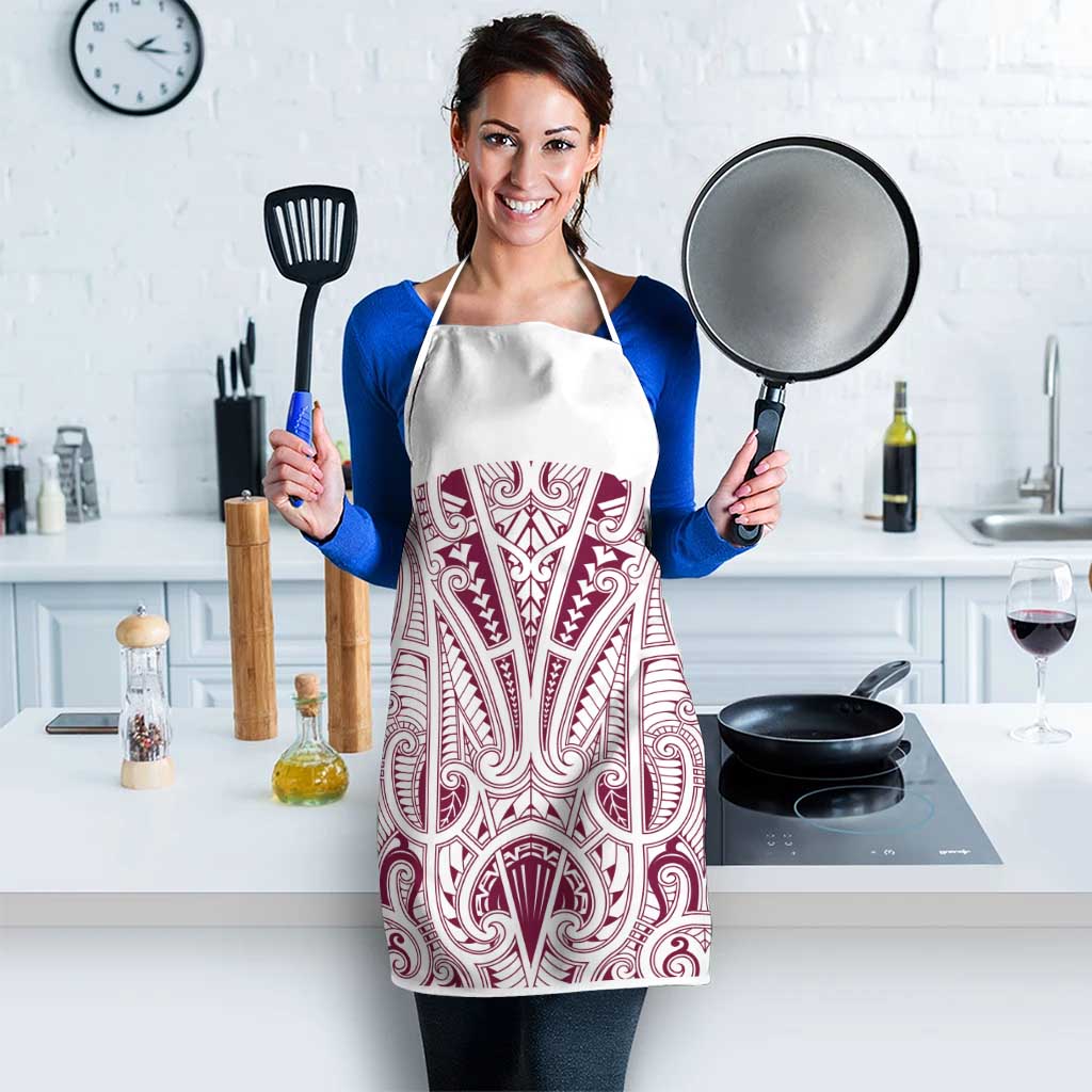 Queensland Maori Rugby Nga Hau e Wha Apron White Motif - Polynesian Pride