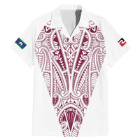 Queensland Maori Rugby Nga Hau e Wha Family Matching Mermaid Dress and Hawaiian Shirt White Motif LT9 Dad's Shirt - Short Sleeve White - Polynesian Pride