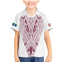 Queensland Maori Rugby Nga Hau e Wha Family Matching Mermaid Dress and Hawaiian Shirt White Motif LT9 Son's Shirt White - Polynesian Pride