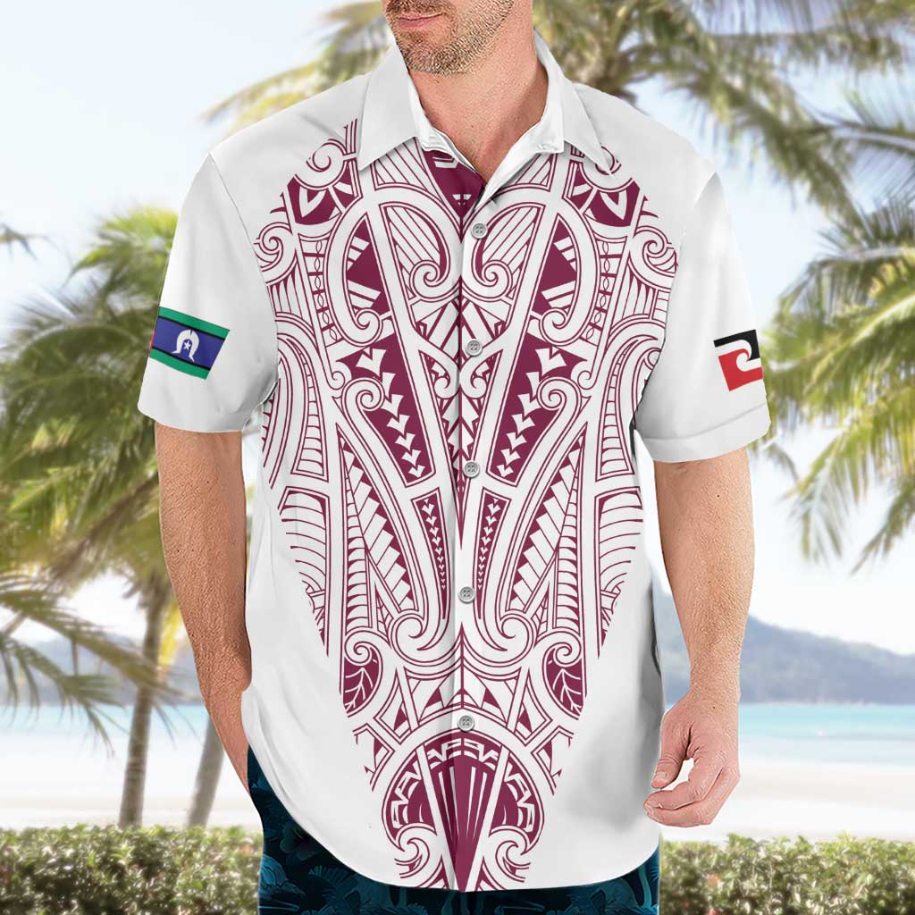 Queensland Maori Rugby Nga Hau e Wha Hawaiian Shirt White Motif LT9 - Polynesian Pride
