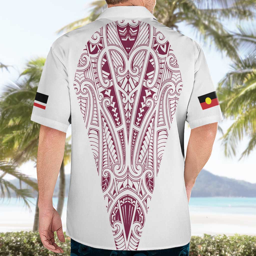 Queensland Maori Rugby Nga Hau e Wha Hawaiian Shirt White Motif LT9 - Polynesian Pride