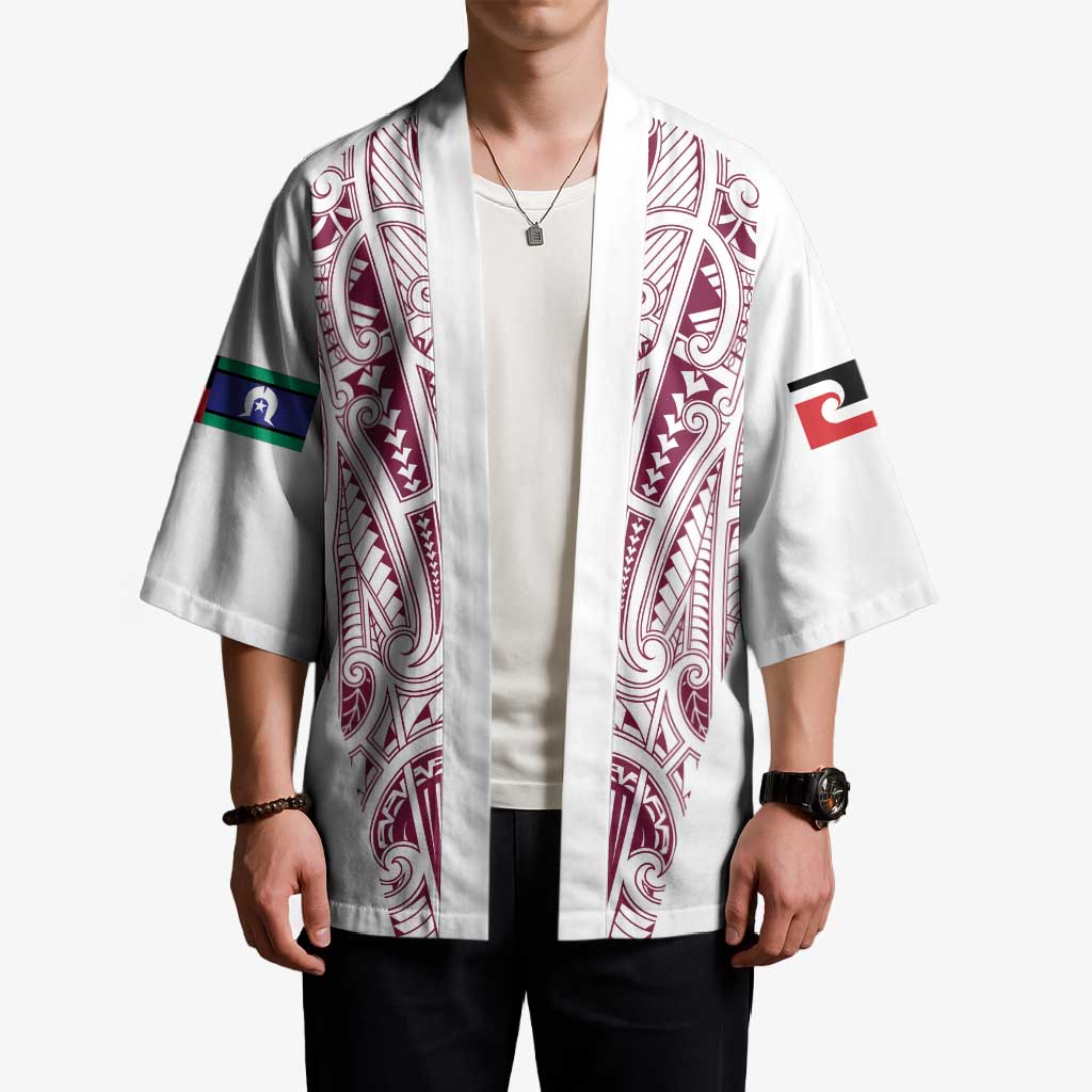 Queensland Maori Rugby Nga Hau e Wha Kimono White Motif LT9 - Polynesian Pride