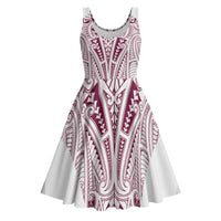 Queensland Maori Rugby Nga Hau e Wha Midi Dress White Motif LT9 White - Polynesian Pride