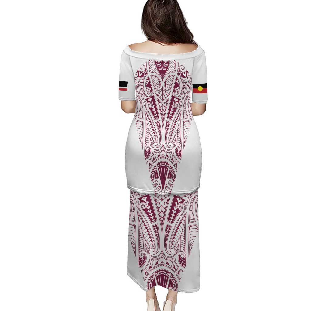 Queensland Maori Rugby Nga Hau e Wha Puletasi White Motif
