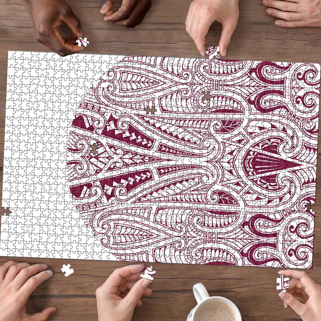 Queensland Maori Rugby Nga Hau e Wha Puzzle White Motif - Polynesian Pride