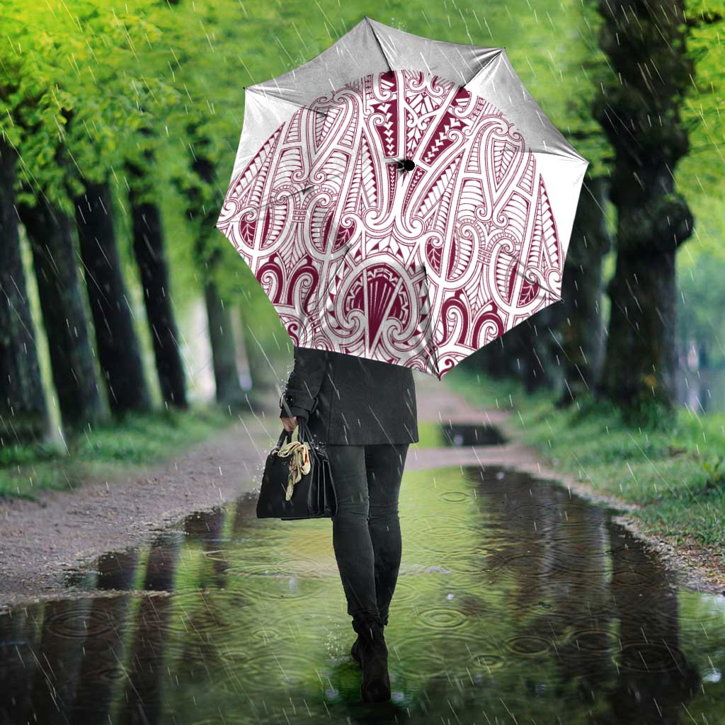 Queensland Maori Rugby Nga Hau e Wha Umbrella White Motif - Polynesian Pride