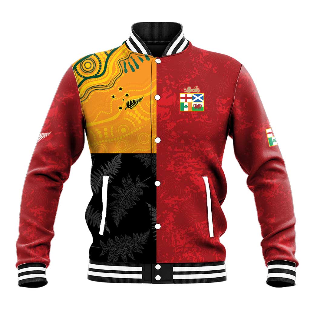 Custom British Lions-AUNZ Baseball Jacket Australia-New Zealand Indigenous Motif