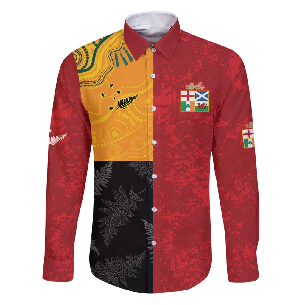 Custom British Lions-AUNZ Family Matching Puletasi and Hawaiian Shirt Australia-New Zealand Indigenous Motif