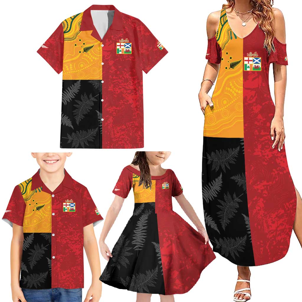 Custom British Lions-AUNZ Family Matching Summer Maxi Dress and Hawaiian Shirt Australia-New Zealand Indigenous Motif LT9 - Polynesian Pride