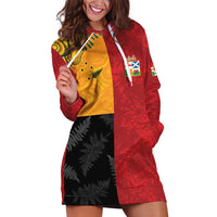 Custom British Lions-AUNZ Hoodie Dress Australia-New Zealand Indigenous Motif LT9 Red - Polynesian Pride