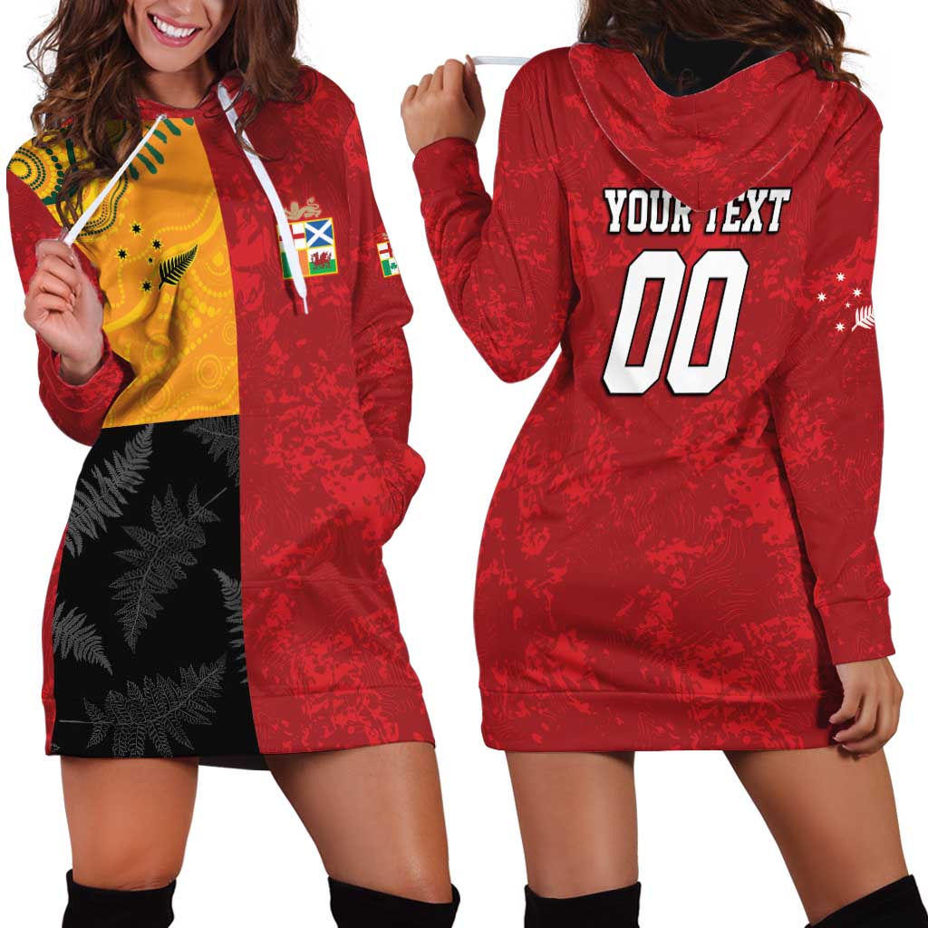 Custom British Lions-AUNZ Hoodie Dress Australia-New Zealand Indigenous Motif LT9 - Polynesian Pride