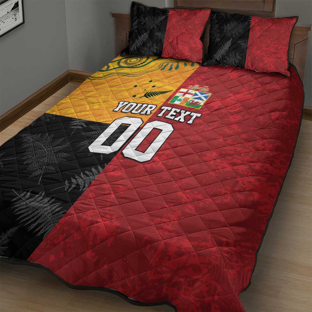 Custom British Lions-AUNZ Quilt Bed Set Australia-New Zealand Indigenous Motif LT9 - Polynesian Pride