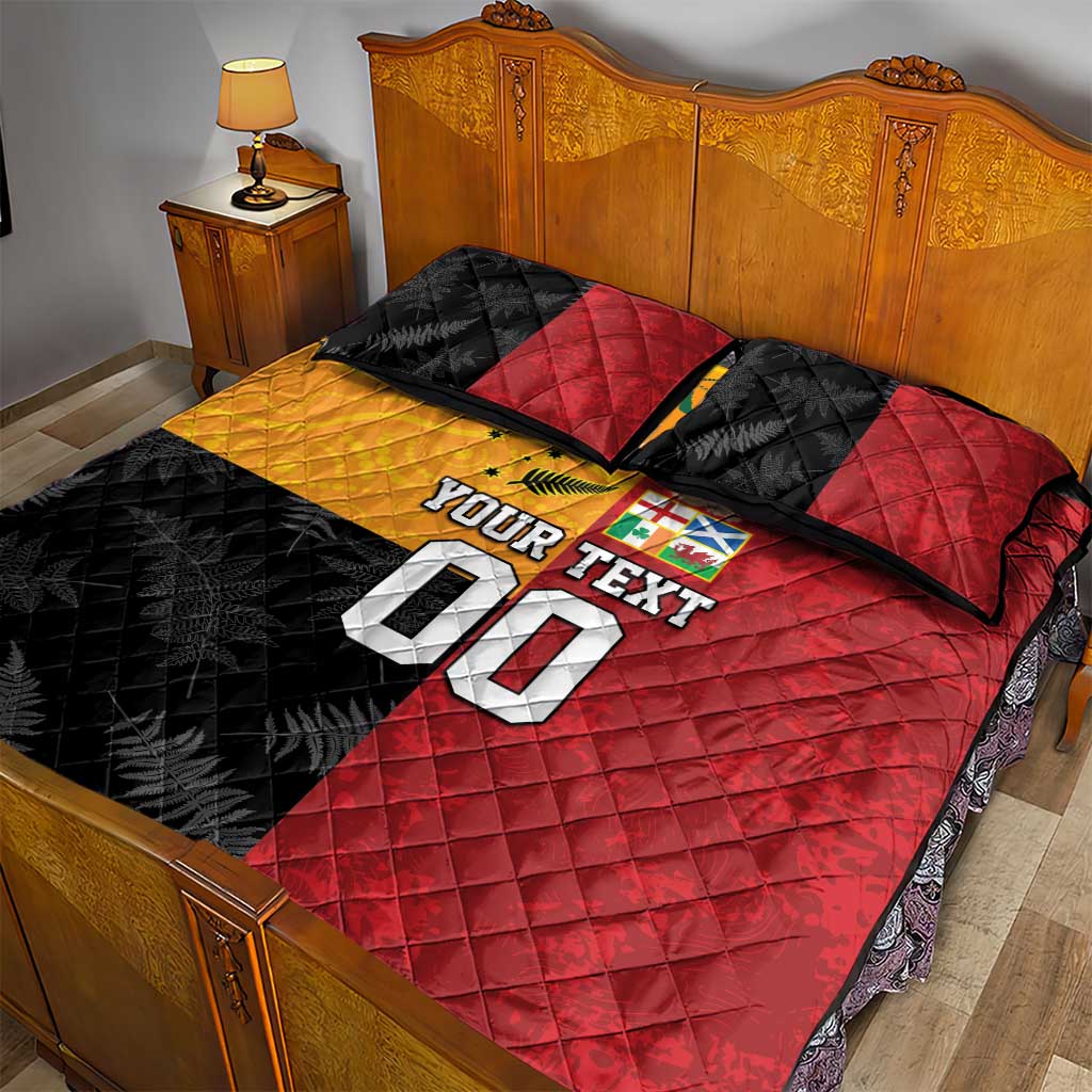 Custom British Lions-AUNZ Quilt Bed Set Australia-New Zealand Indigenous Motif LT9 - Polynesian Pride