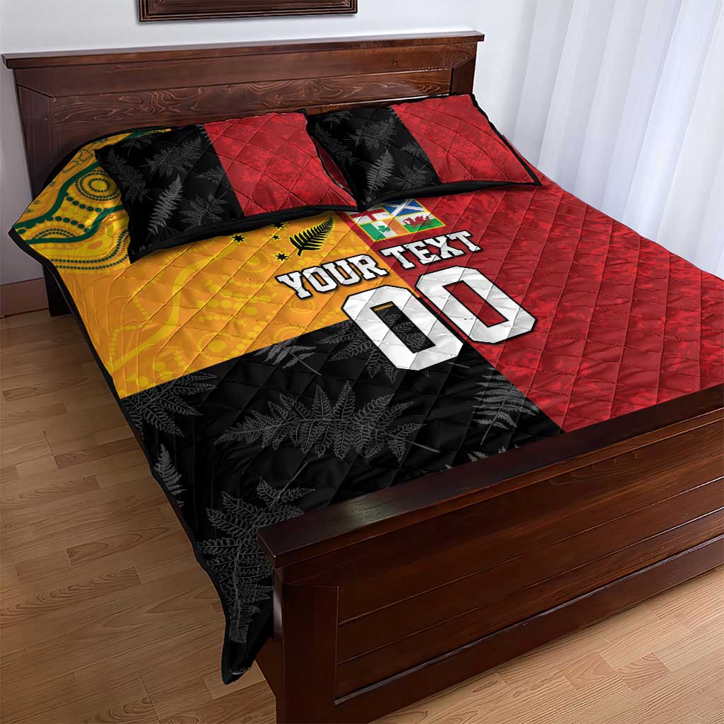 Custom British Lions-AUNZ Quilt Bed Set Australia-New Zealand Indigenous Motif LT9 - Polynesian Pride