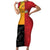 Custom British Lions-AUNZ Short Sleeve Bodycon Dress Australia-New Zealand Indigenous Motif