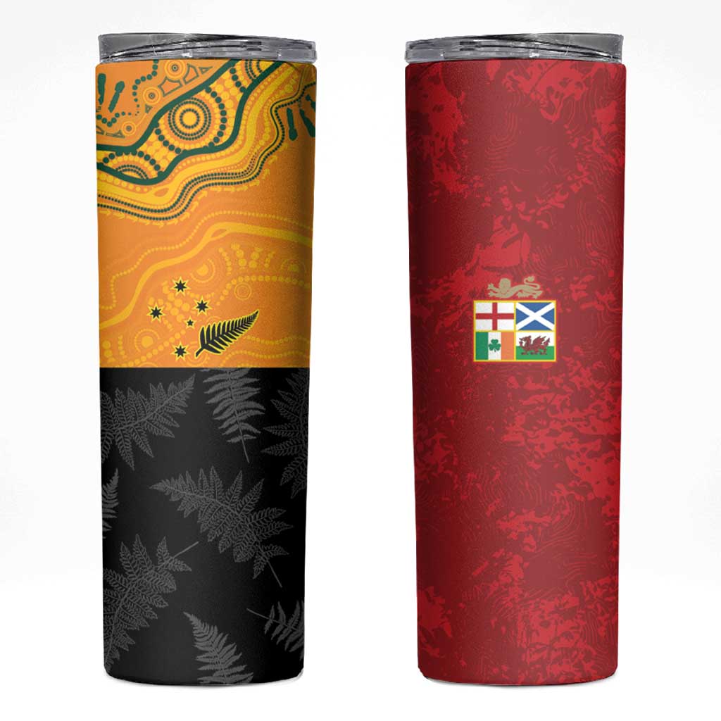 Custom British Lions-AUNZ Skinny Tumbler Australia-New Zealand Indigenous Motif