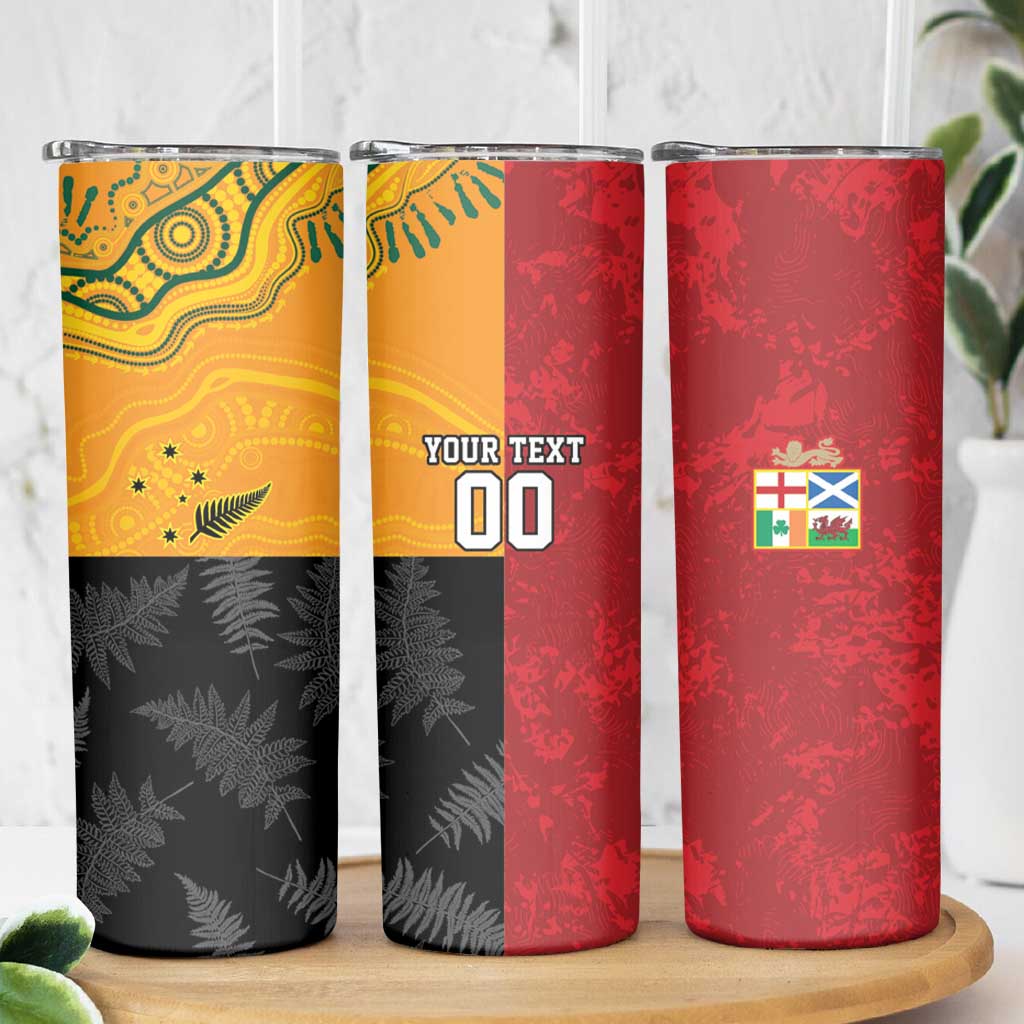 Custom British Lions-AUNZ Skinny Tumbler Australia-New Zealand Indigenous Motif LT9 - Polynesian Pride