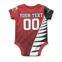 Custom British Lions New Zealand Baby Onesie Half Black Fern LT9 - Polynesian Pride