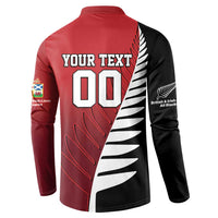 Custom British Lions New Zealand Button Sweatshirt Half Black Fern