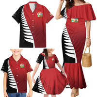 Custom British Lions New Zealand Family Matching Mermaid Dress and Hawaiian Shirt Half Black Fern LT9 - Polynesian Pride
