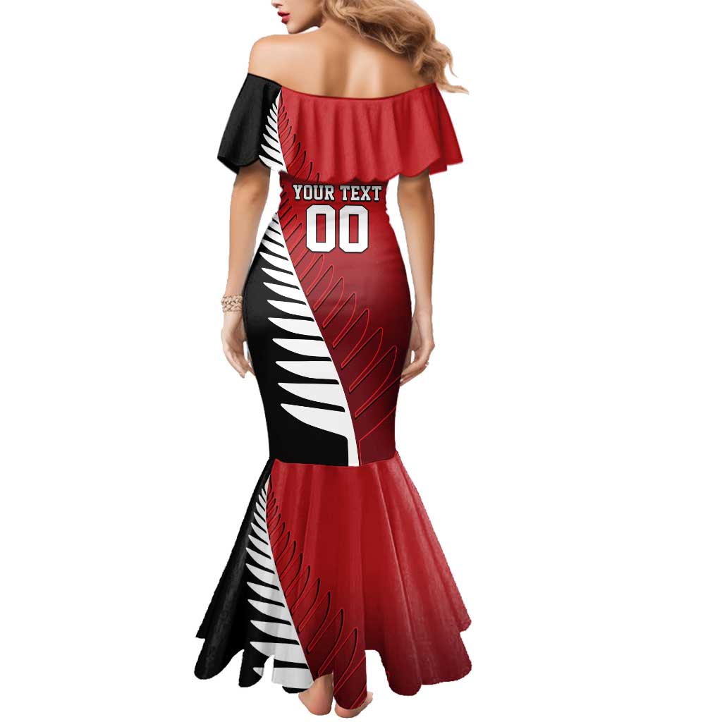 Custom British Lions New Zealand Family Matching Mermaid Dress and Hawaiian Shirt Half Black Fern LT9 - Polynesian Pride