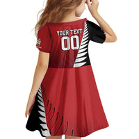 Custom British Lions New Zealand Family Matching Off Shoulder Short Dress and Hawaiian Shirt Half Black Fern LT9 - Polynesian Pride