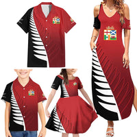 Custom British Lions New Zealand Family Matching Summer Maxi Dress and Hawaiian Shirt Half Black Fern LT9 - Polynesian Pride