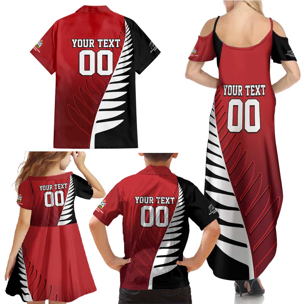 Custom British Lions New Zealand Family Matching Summer Maxi Dress and Hawaiian Shirt Half Black Fern LT9 - Polynesian Pride