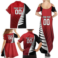 Custom British Lions New Zealand Family Matching Summer Maxi Dress and Hawaiian Shirt Half Black Fern LT9 - Polynesian Pride