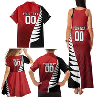 Custom British Lions New Zealand Family Matching Tank Maxi Dress and Hawaiian Shirt Half Black Fern LT9 - Polynesian Pride