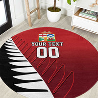 Custom British Lions New Zealand Round Carpet Half Black Fern