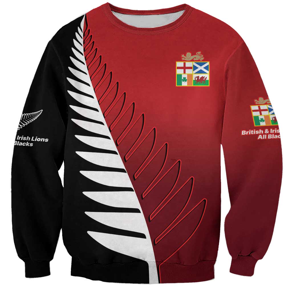 Custom British Lions New Zealand Sweatshirt Half Black Fern