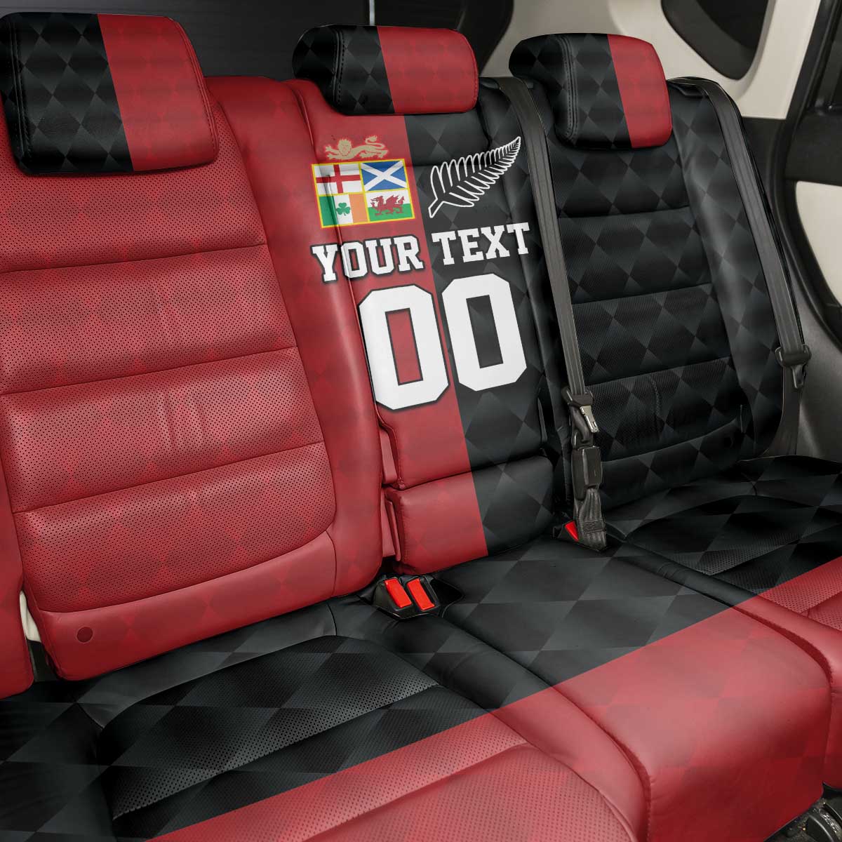 Custom British Lions New Zealand Back Car Seat Cover Sporty Style LT9 - Polynesian Pride