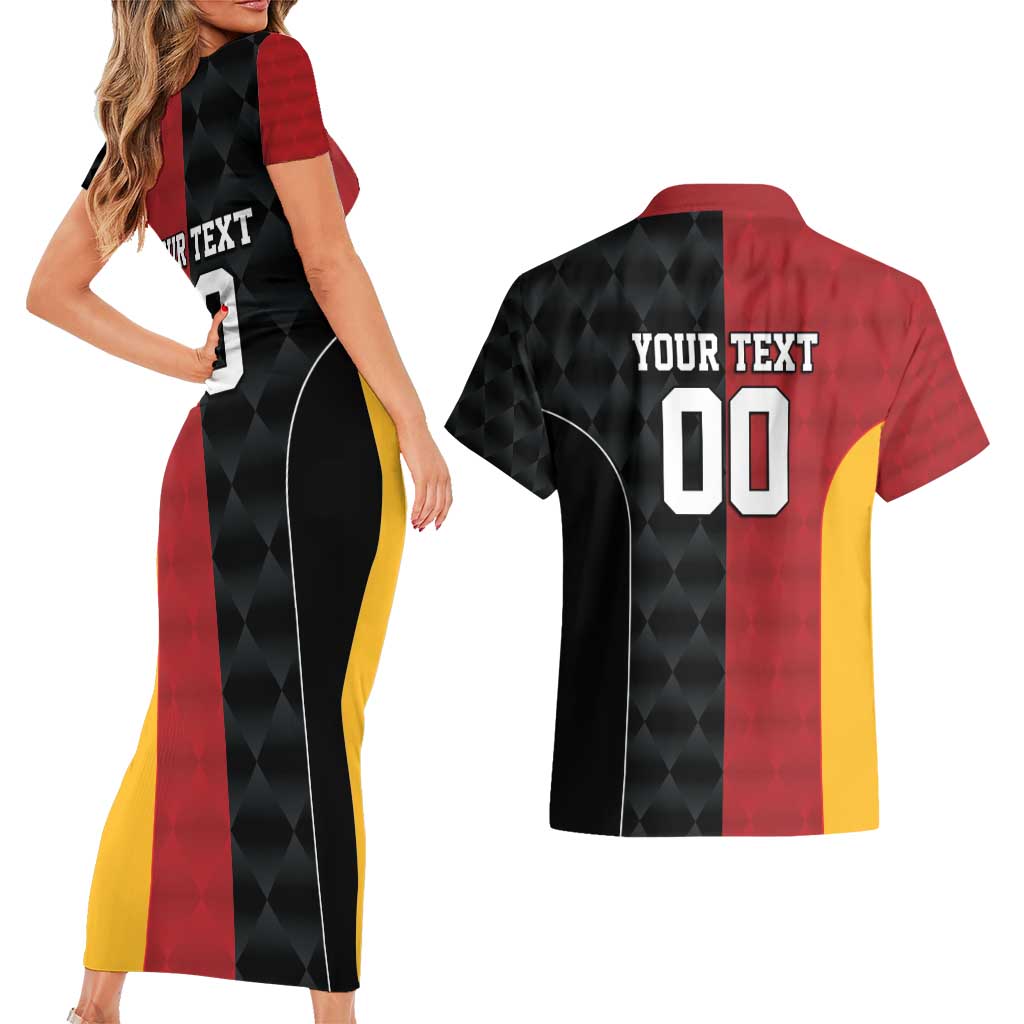 Custom British Lions New Zealand Couples Matching Short Sleeve Bodycon Dress and Hawaiian Shirt Sporty Style