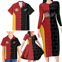 Custom British Lions New Zealand Family Matching Long Sleeve Bodycon Dress and Hawaiian Shirt Sporty Style LT9 - Polynesian Pride
