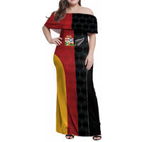 Custom British Lions New Zealand Family Matching Off Shoulder Maxi Dress and Hawaiian Shirt Sporty Style