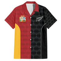 Custom British Lions New Zealand Family Matching Off Shoulder Short Dress and Hawaiian Shirt Sporty Style LT9 Dad's Shirt - Short Sleeve Black - Polynesian Pride