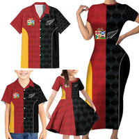 Custom British Lions New Zealand Family Matching Short Sleeve Bodycon Dress and Hawaiian Shirt Sporty Style LT9 - Polynesian Pride