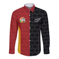 Custom British Lions New Zealand Long Sleeve Button Shirt Sporty Style