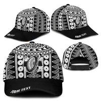 Fiji Personalized Rugby National Heritage Classic Cap Black Traditional Masi Inspired