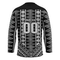 Fiji Custom Rugby National Heritage Hockey Jersey Black Traditional Masi Inspired