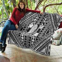 Fiji Custom Rugby National Heritage Quilt Black Traditional Masi Inspired