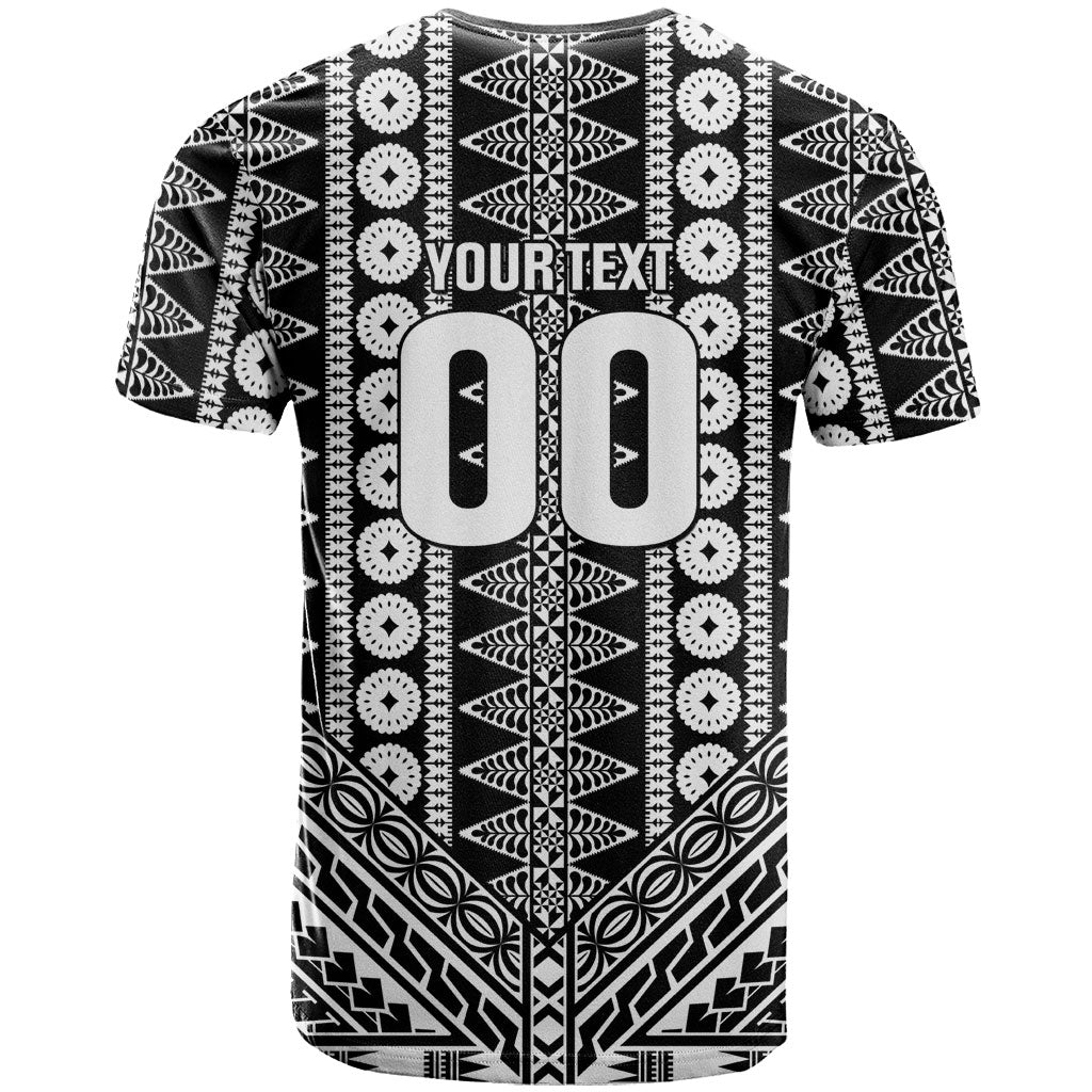 Fiji Custom Rugby National Heritage T Shirt Black Traditional Masi Inspired