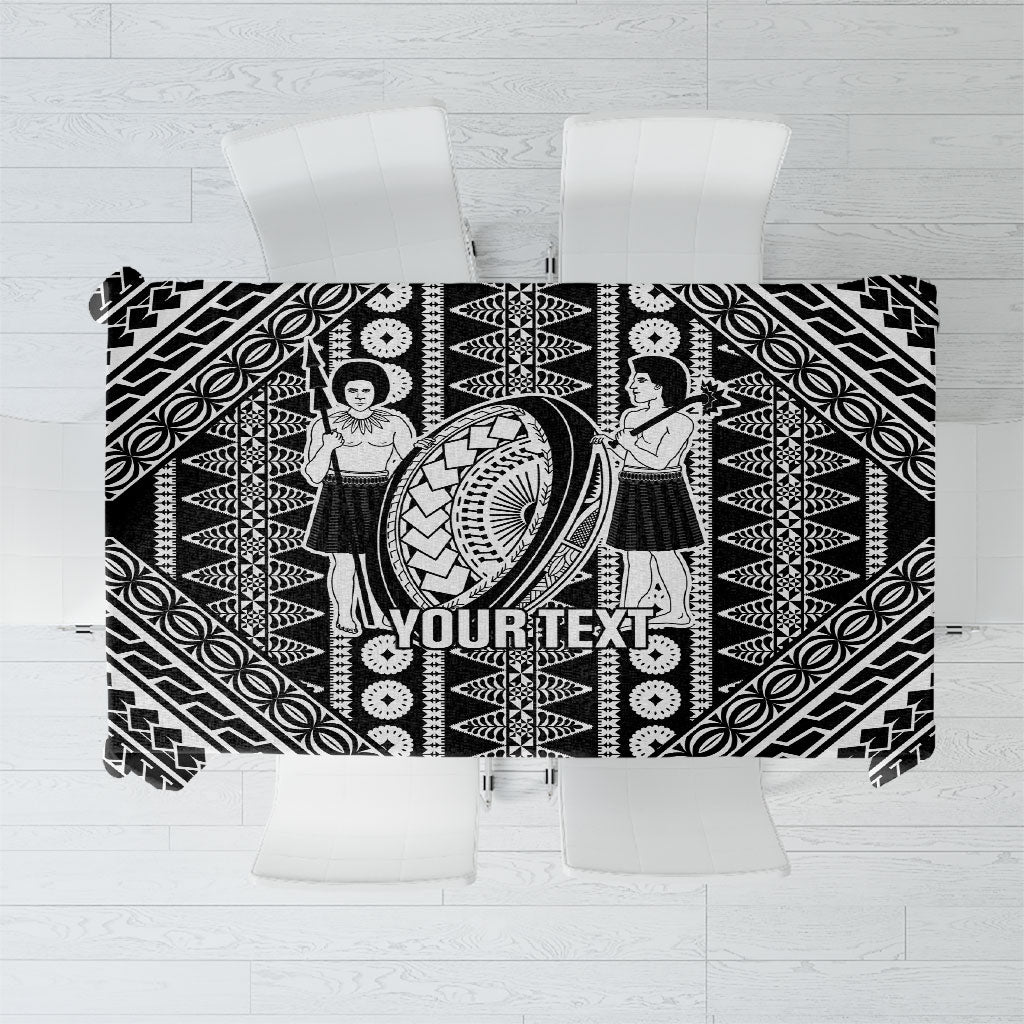 Fiji Custom Rugby National Heritage Tablecloth Black Traditional Masi Inspired LT9 Black - Polynesian Pride