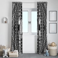 Fiji Custom Rugby National Heritage Window Curtain Black Traditional Masi Inspired