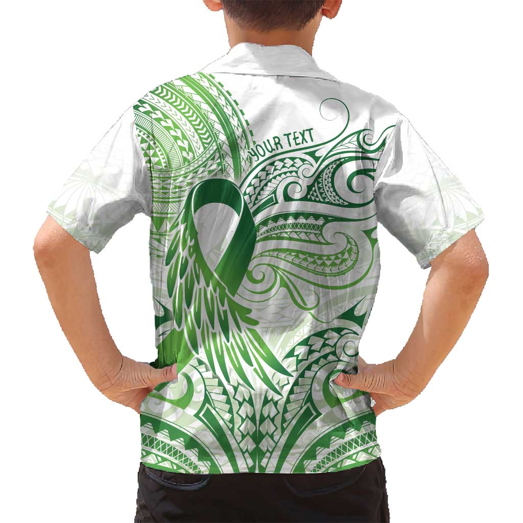 Its Okay Green Ribbon Personalised Family Matching Long Sleeve Bodycon Dress and Hawaiian Shirt Polynesian Depression Awareness LT9 - Polynesian Pride