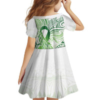 Its Okay Green Ribbon Personalised Family Matching Long Sleeve Bodycon Dress and Hawaiian Shirt Polynesian Depression Awareness LT9 - Polynesian Pride