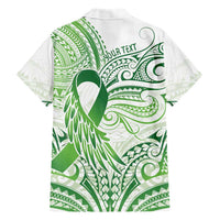 Its Okay Green Ribbon Personalised Family Matching Short Sleeve Bodycon Dress and Hawaiian Shirt Polynesian Depression Awareness LT9 - Polynesian Pride